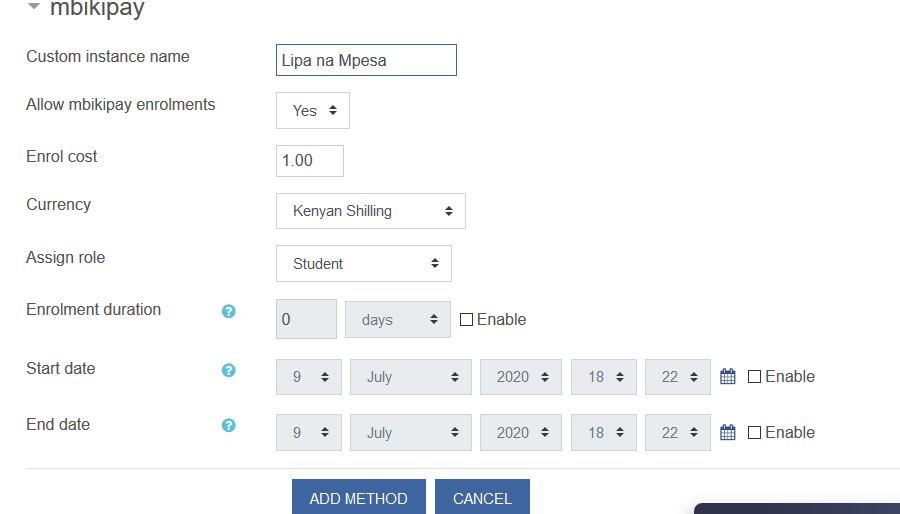 adding Mpesa payment on Moodle