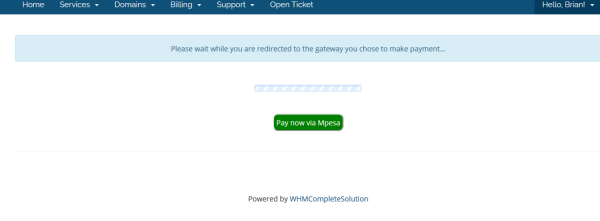 WHMCS Mpesa APII integration